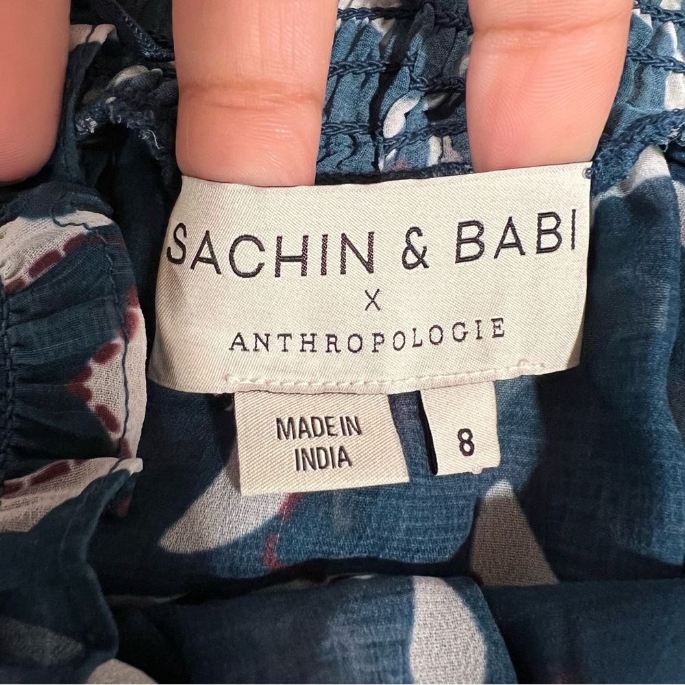 Anthropologie Sachin & Babi women’s size 8 mosaic off the shoulder midi dress - Picture 7 of 13